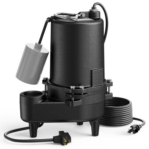 Cast Iron Sewage Pump 1/2 HP, 6030 GPH - Commercial-Grade Sewage System - Aquastrong