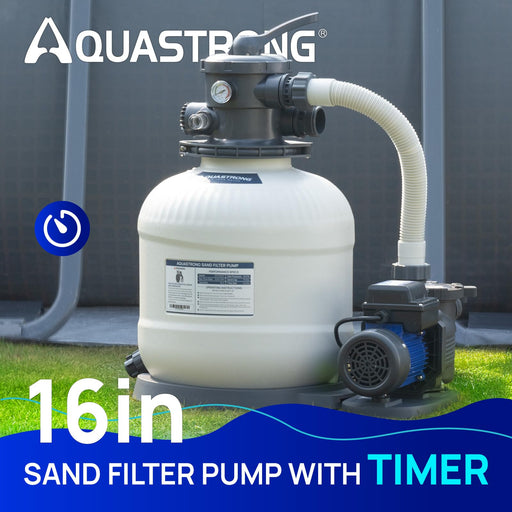 SFPV160T 3/4 HP Sand Filter Pump 3800GPH with Timer 16in Up to 16000GAL - Aquastrong