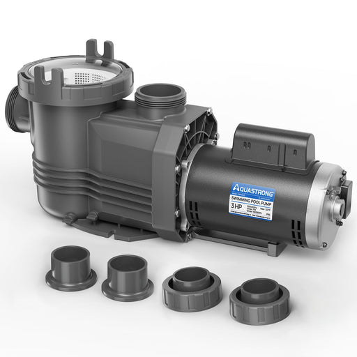 PSPN300 3 HP 220V Single Speed with Pure Copper Motor, 10032GPH - Aquastrong