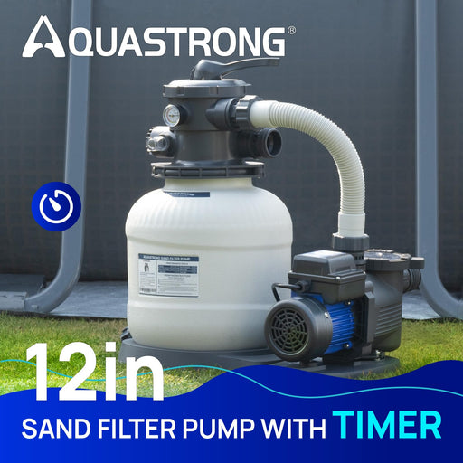 SFPV140T 2/3 HP Sand Filter Pump 3000GPH with Timer 14in Up to 13000GAL - Aquastrong