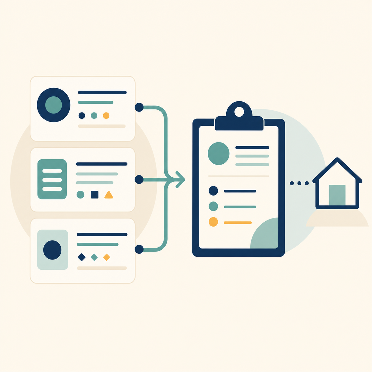 Illustration: home sewage-pump information gathered into a simple buying checklist.