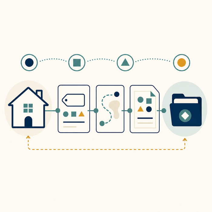 Illustration: conceptual record-to-professional-handoff flow for household sewage-pump sizing decisions.