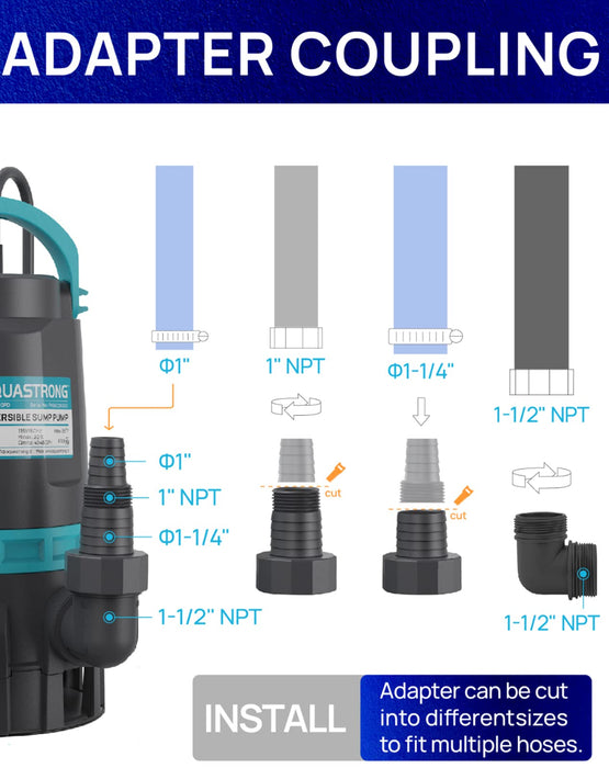 1-1/2'' NPT Adapter, Plastic - Aquastrong