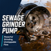 Cast Iron Sewage Grinder Pump 1 HP, 4200 GPH 2 inch Discharge with Auto Float Switch - Aquastrong
