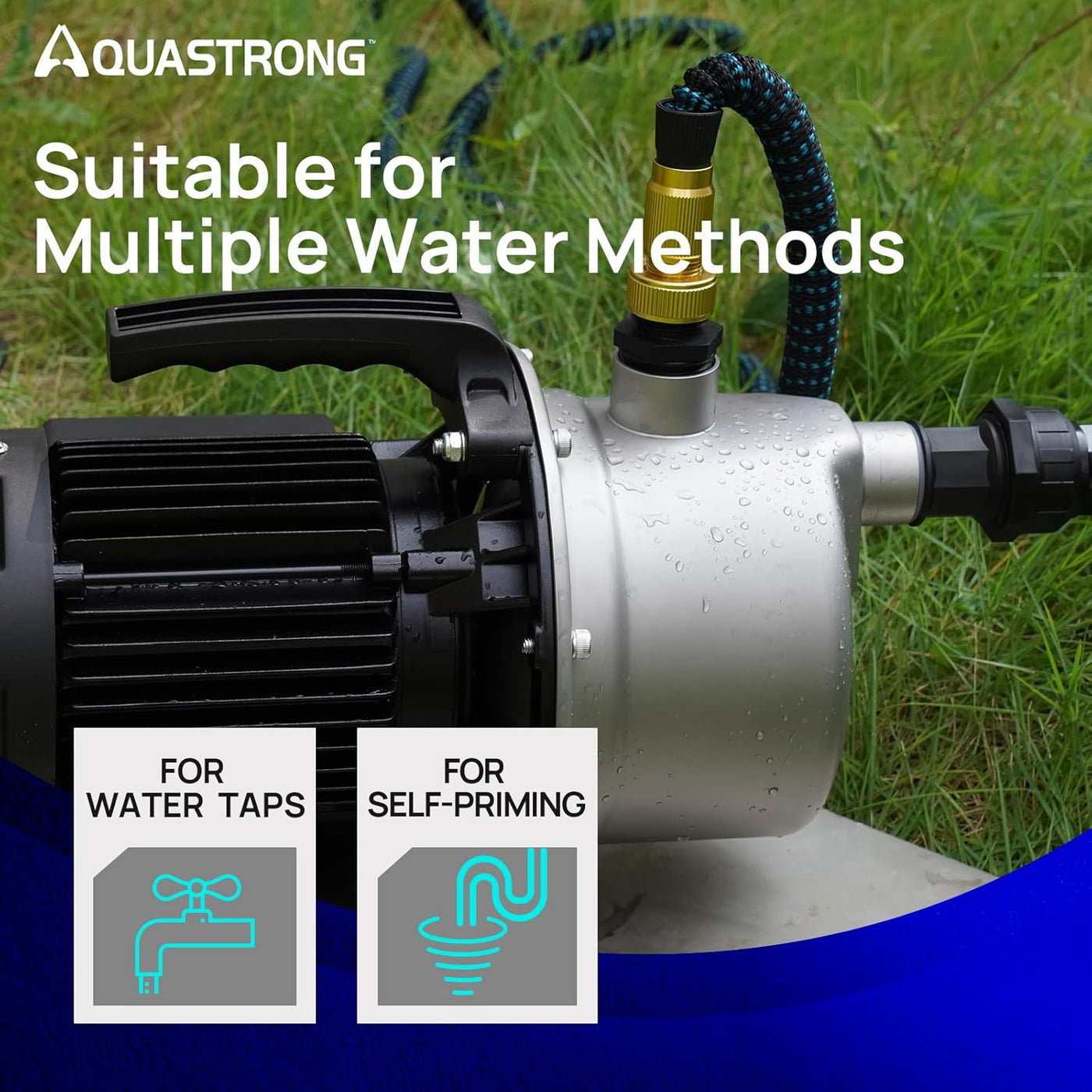 AQUASTRONG 1.2 HP & 1.6 HP Portable Shallow Well Pump Garden, 1209 GPH