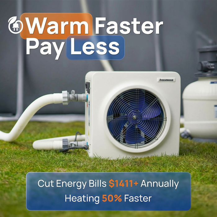 MINI Heat Pumps, Up to 18,000 BTU Inverter, for Pools up to 6,500 Gallons, 115V