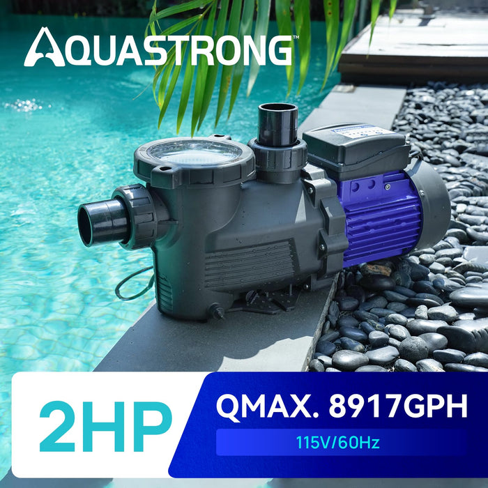 PSP200T-LV 2 HP 115V Pool Pump Timer, 8917 GPH - Aquastrong