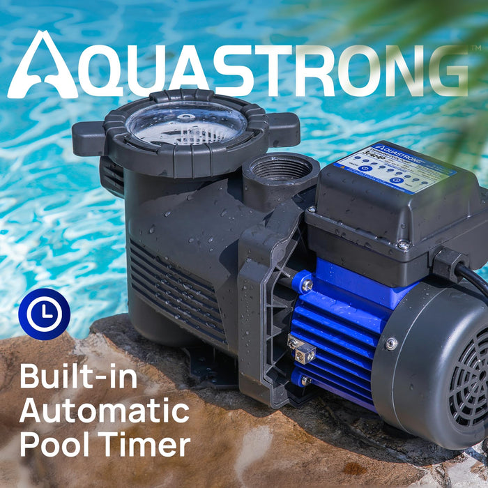 PSP066T-LV 3/4 HP 115V Pool Pump with Timer, 4332 GPH - Aquastrong