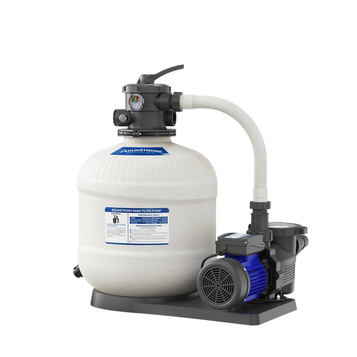 Sand Filter Pumps 115V 12in to 20in With Timer, 1/2 HP to 2 HP,  Max  8917GPH for Pools Up to 38000GAL, 6-Way Valve - Aquastrong