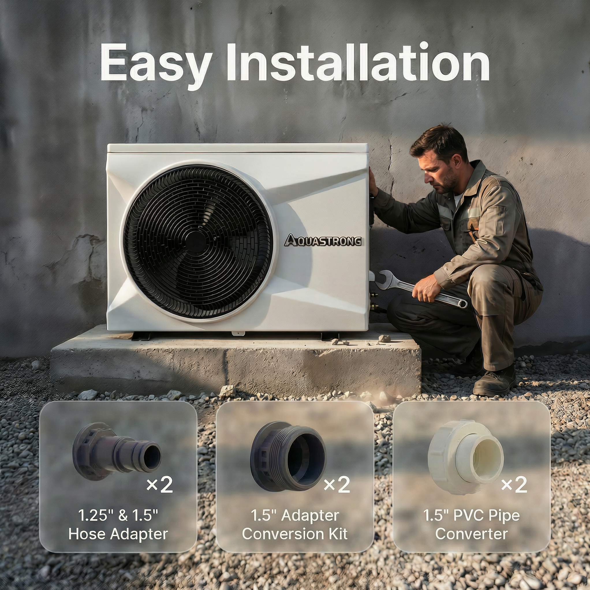 PRO Heat Pumps, Up to 100,000 BTU Inverter, for Pools up to 26,000 Gal ...