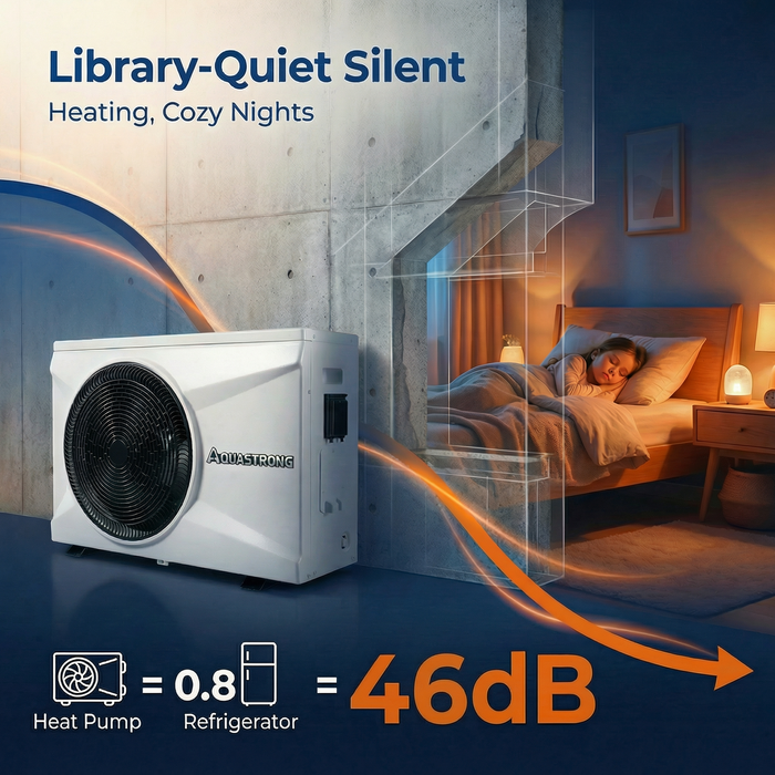 PRO Heat Pumps, Up to 100,000 BTU Inverter, for Pools up to 26,000 Gallons, 120V/220V - Aquastrong