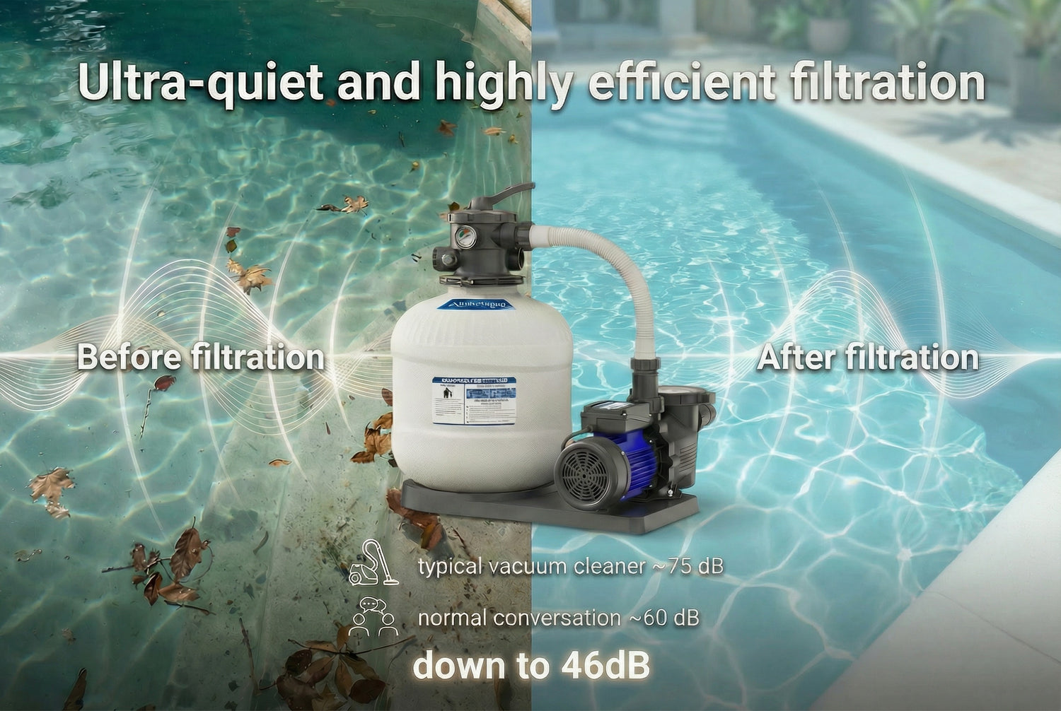 Poolside Quiet, Down to 46 dB