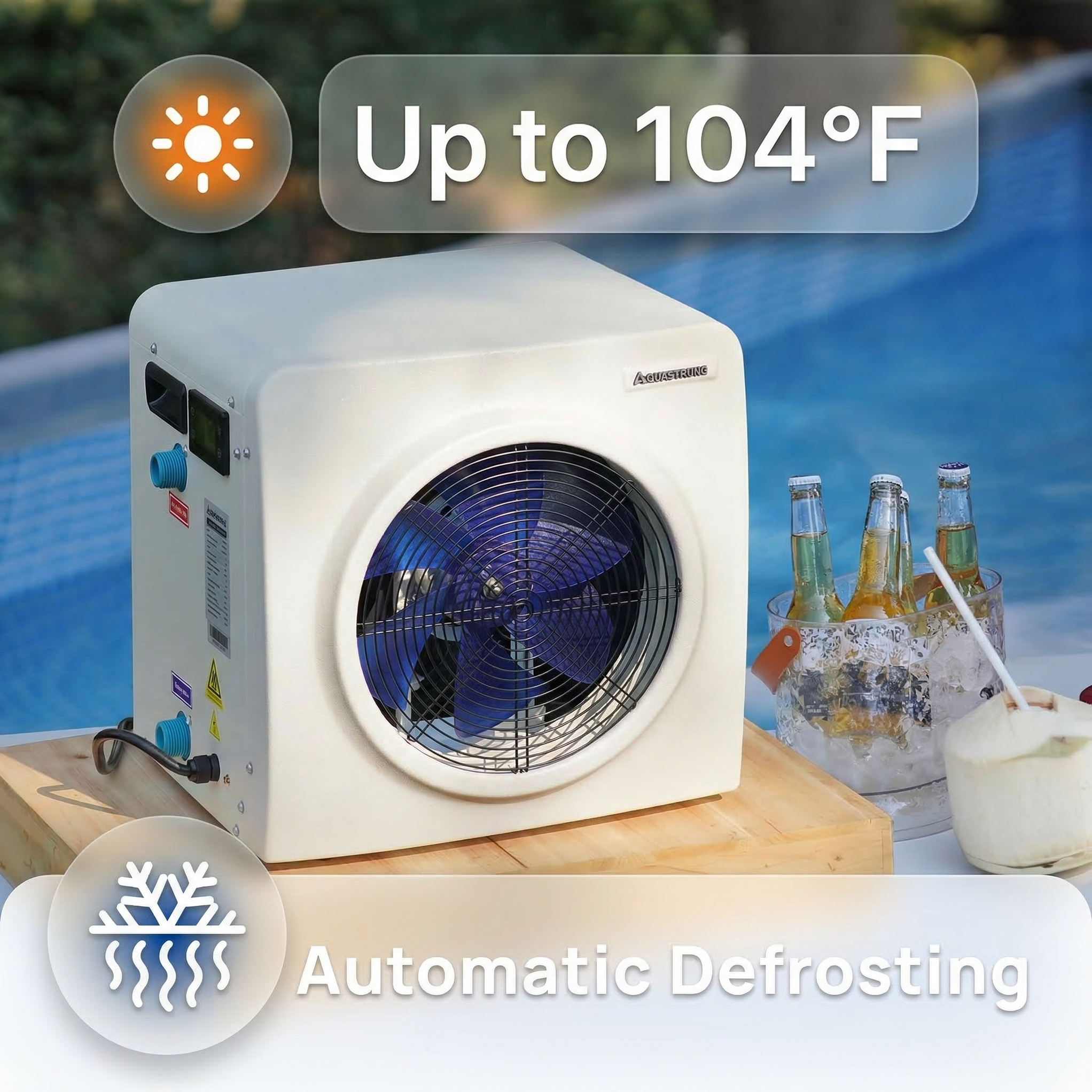 MINI Heat Pumps, Up to 18,000 BTU Inverter, for Pools up to 6,500 Gall ...