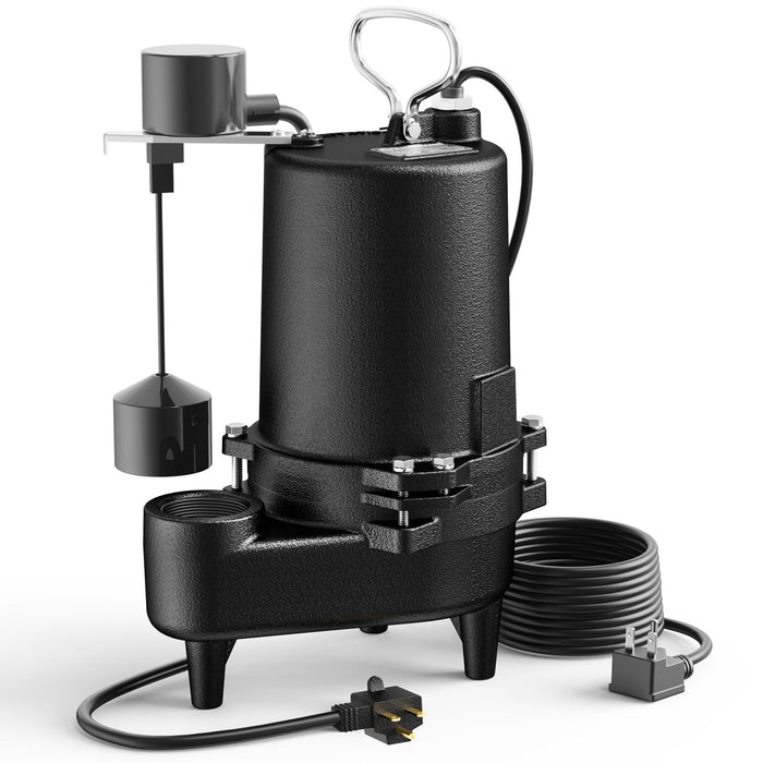 Cast Iron Sewage Pump 1/2 HP, 6030 GPH - Commercial-Grade Sewage System