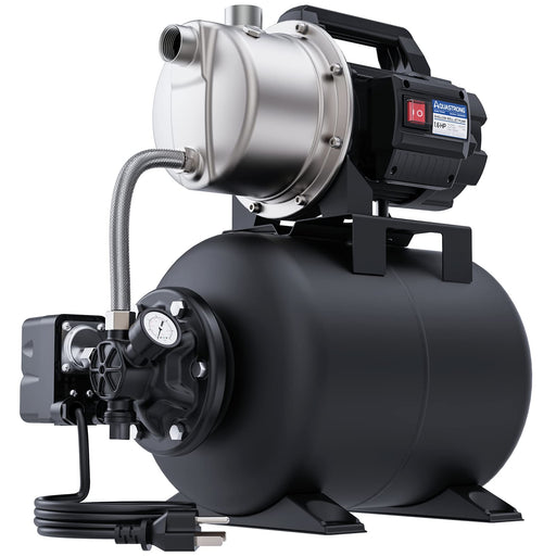 PGA150SA 1.6 HP 115V Shallow Well Pump with Pressure Tank, 1320 GPH - Aquastrong