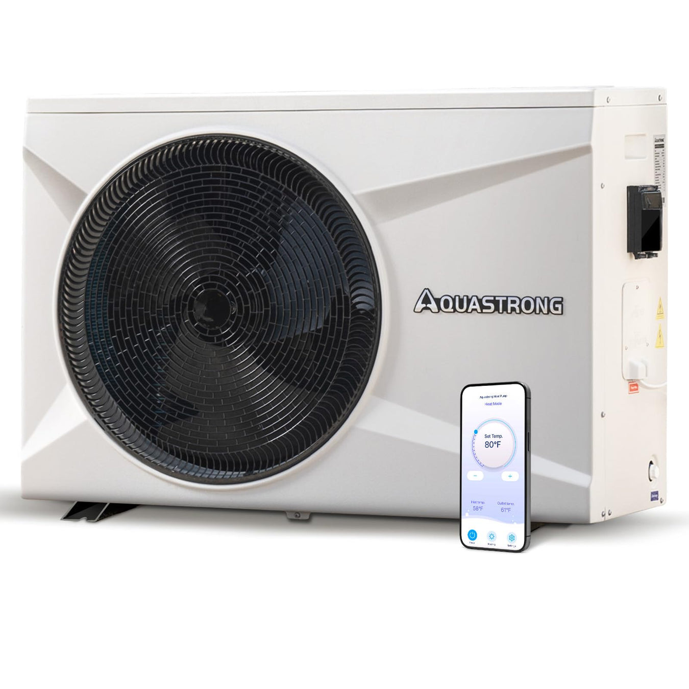 HEX100 100,000 BTU Heat Pump For 26,000 Gallons Pools 220V - Aquastrong