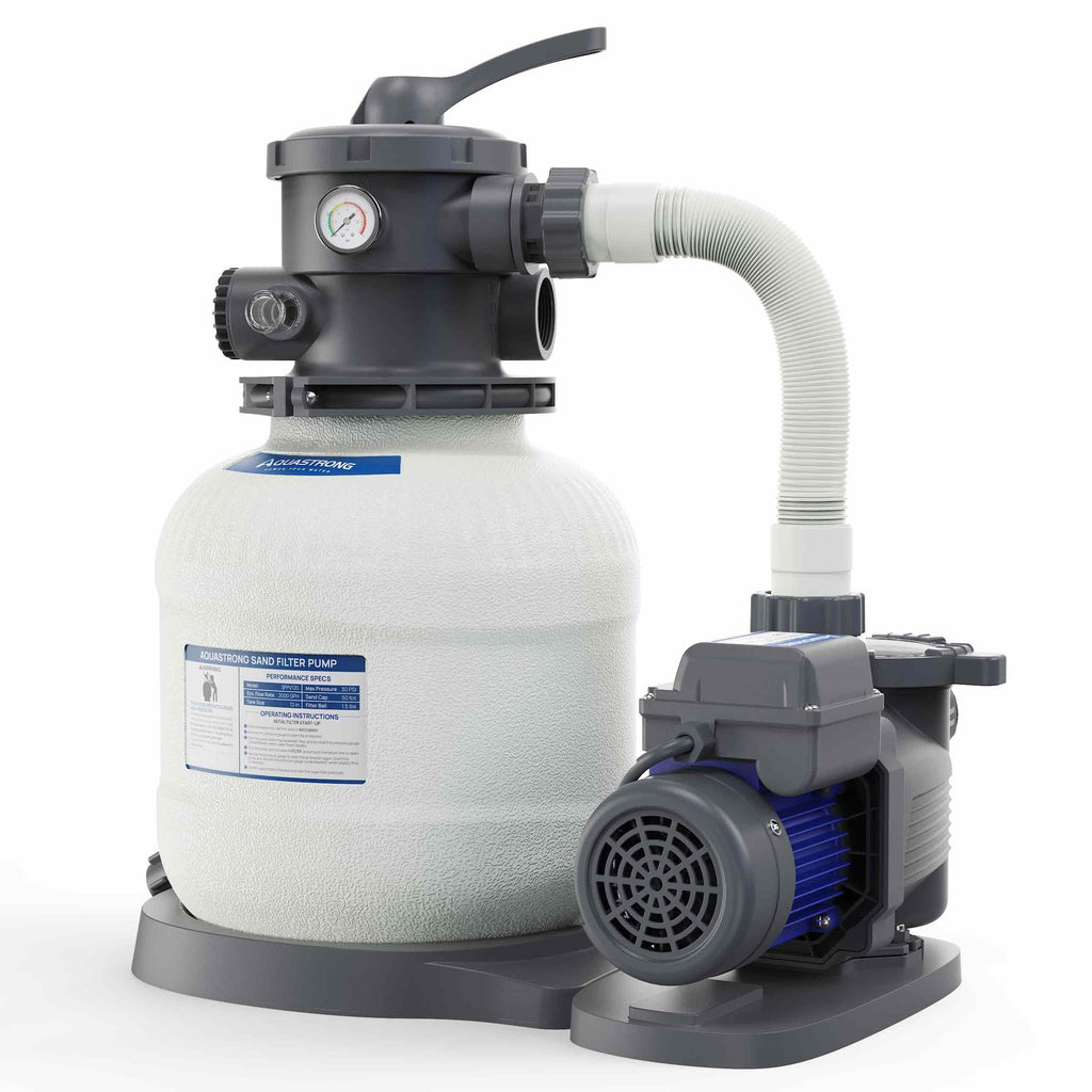 SFPV140T 2/3 HP Sand Filter Pump 3000GPH with Timer 14in Up to 13000GA —  Aquastrong