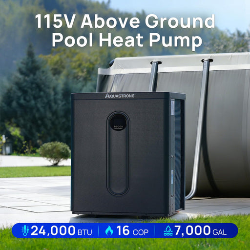 HEX022TOP 24,000 BTU Top Discharge Heat Pump For 7000 Gallons Pools 115V - Aquastrong