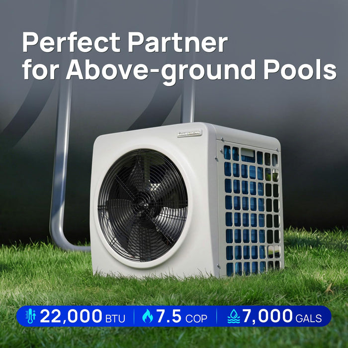 HEX022MINI 22,000 BTU Heat Pump For 7,000 Gallons Pools 115V