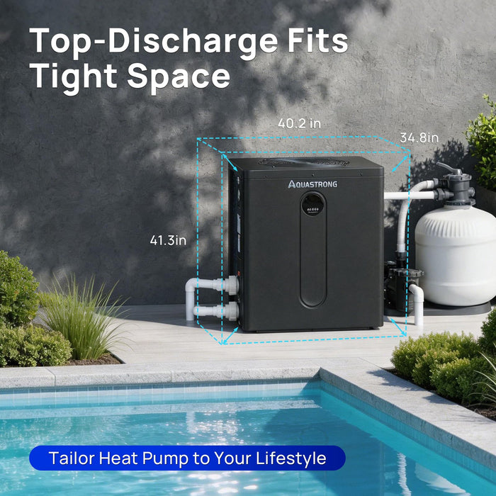 HEX140TOP 140,000 BTU Top Discharge Heat Pump For 42,000 Gallons Pools 220V