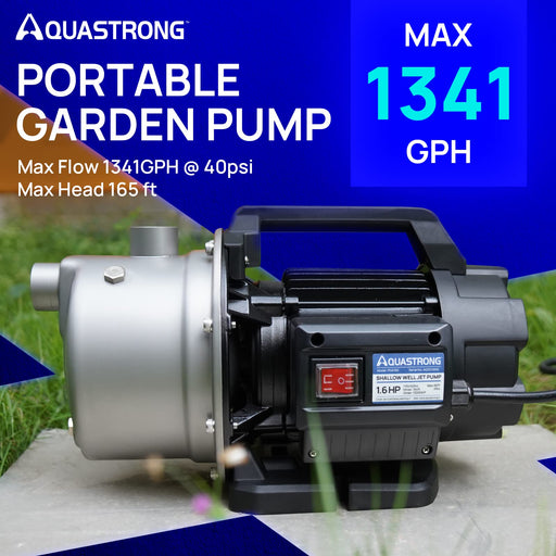 PGA150 1.6 HP 115V Shallow Well Pump, 1320 GPH - Aquastrong