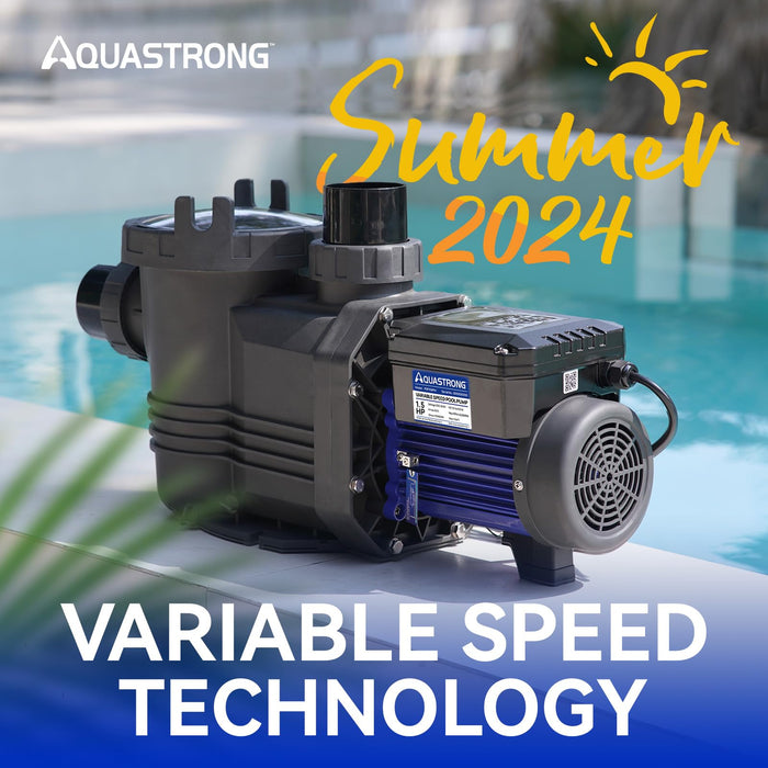 PSP150PM 1.5 HP 220V Pool Pump Variable Spee, 8189GPH - Aquastrong