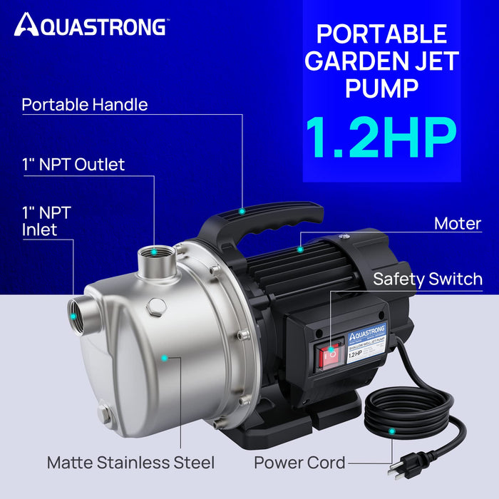 PGA120 1.2 HP 115V Shallow Well Pump, 1209 GPH - Aquastrong