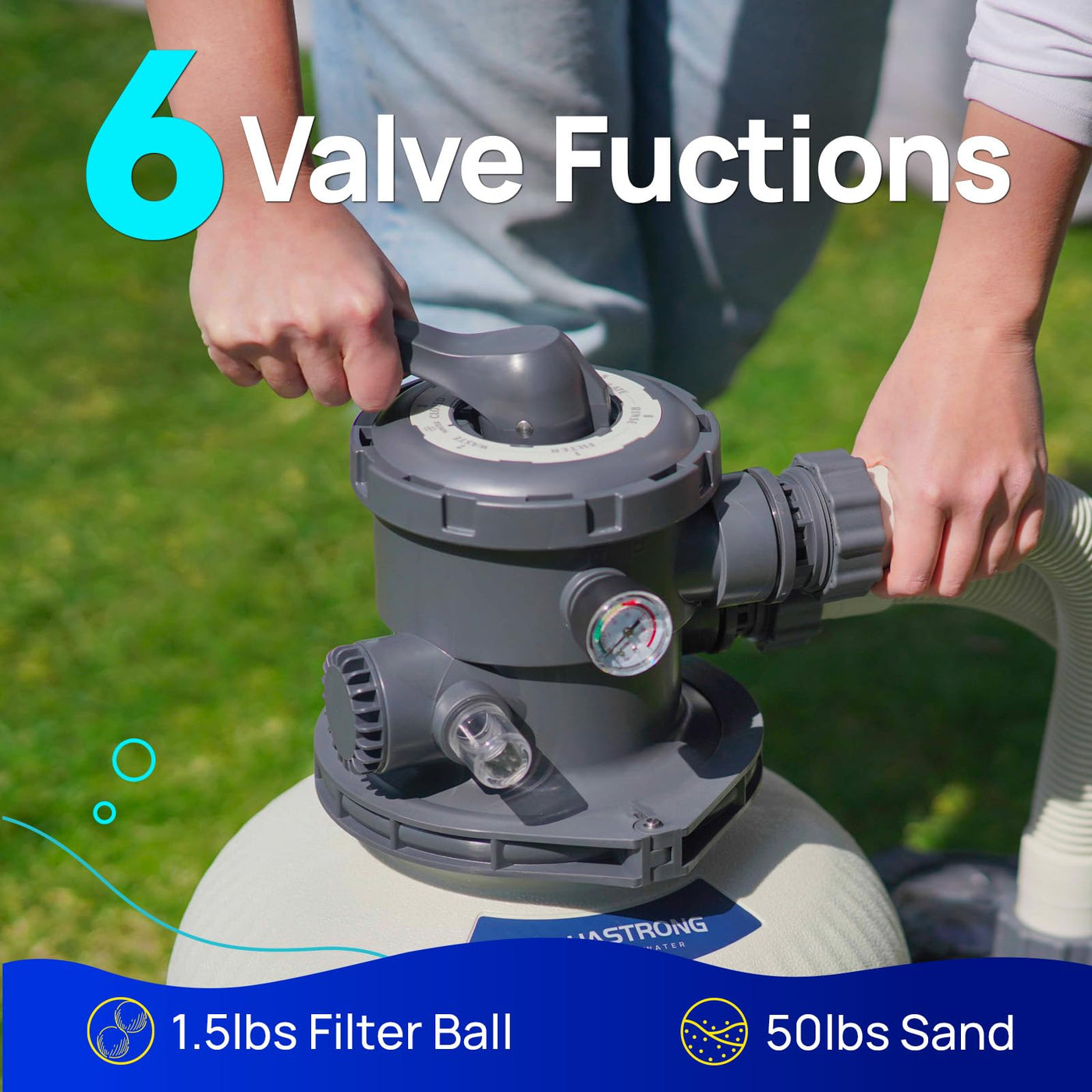 SFPV140T 2/3 HP Sand Filter Pump 3000GPH with Timer 14in Up to 13000GA ...