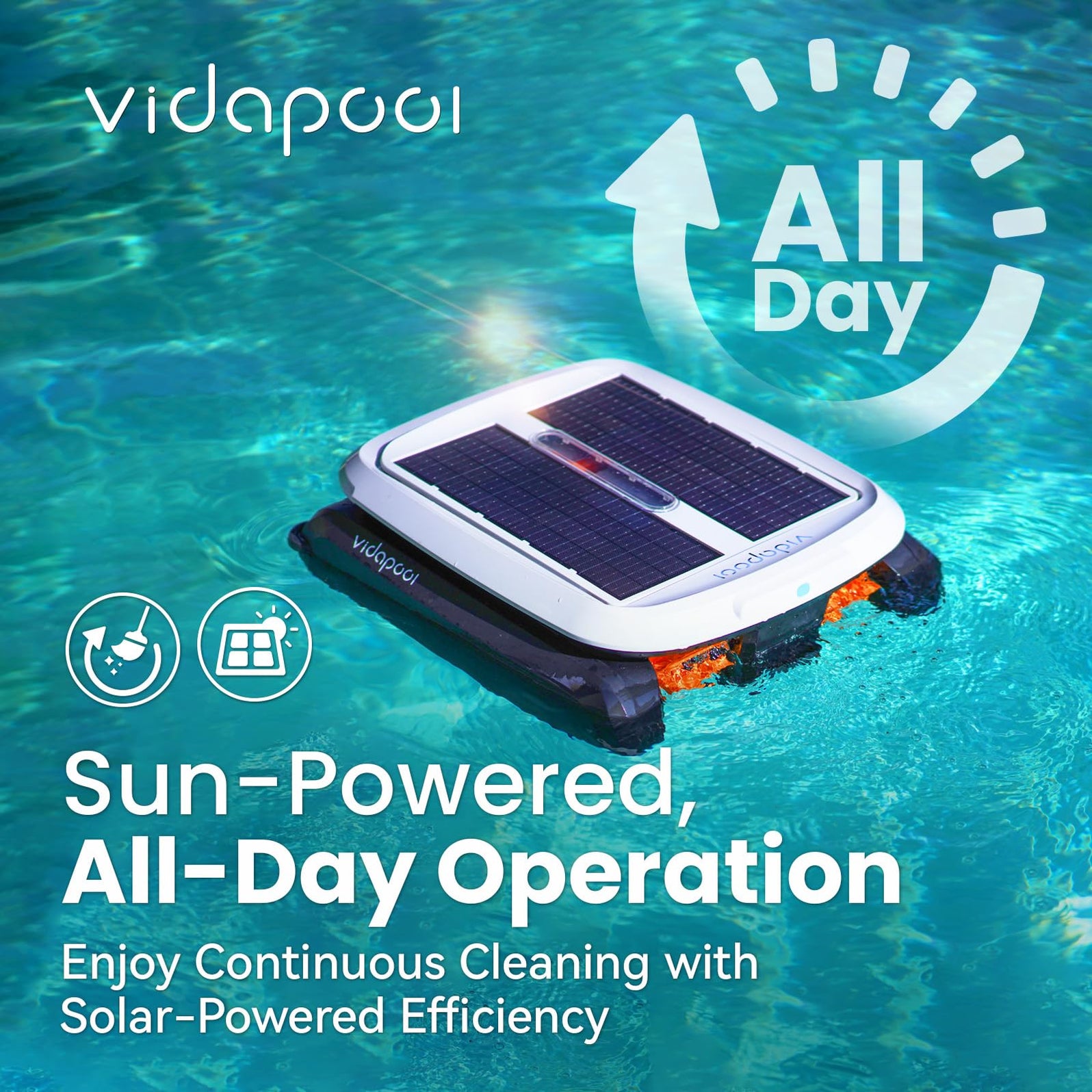 VRPC01 Solar Powered Automatic Robotic Pool Skimmer Cleaner — AQUASTRONG
