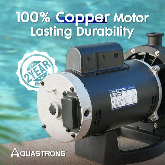 PBP075 Booster Pump 3/4 HP 115V & 230V IPX4 Waterproof Compatible for Pressure-Side Pool Cleaners Vac-Sweep 280,380,3900