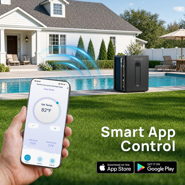 HEX110TOP 110,000 BTU Top Discharge Heat Pump For 32,000 Gallons Pools 220V - Aquastrong