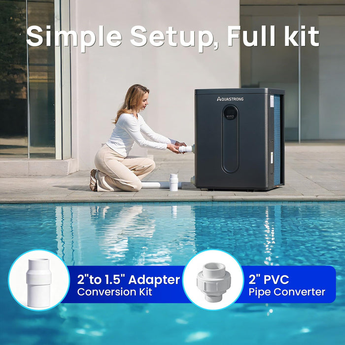 HEX140TOP 140,000 BTU Top Discharge Heat Pump For 42,000 Gallons Pools 220V