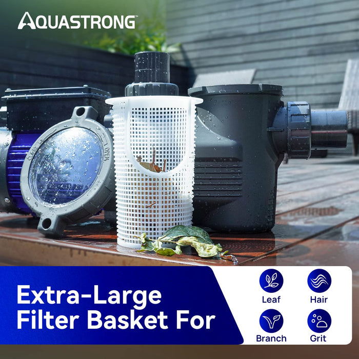 AQUASTRONG Variable Speed Pool Pumps, 1.5 HP to 3 HP, 2400GPH to 11359GPH, 115V/220V, In/Above Pool Pumps with Filter Basket - Aquastrong