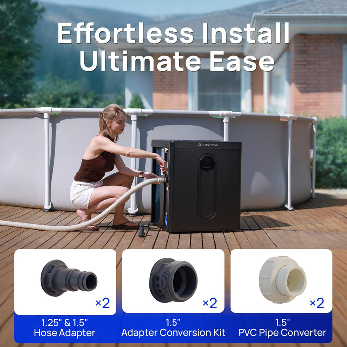 HEX022TOP 24,000 BTU Top Discharge Heat Pump For 7000 Gallons Pools 115V - Aquastrong