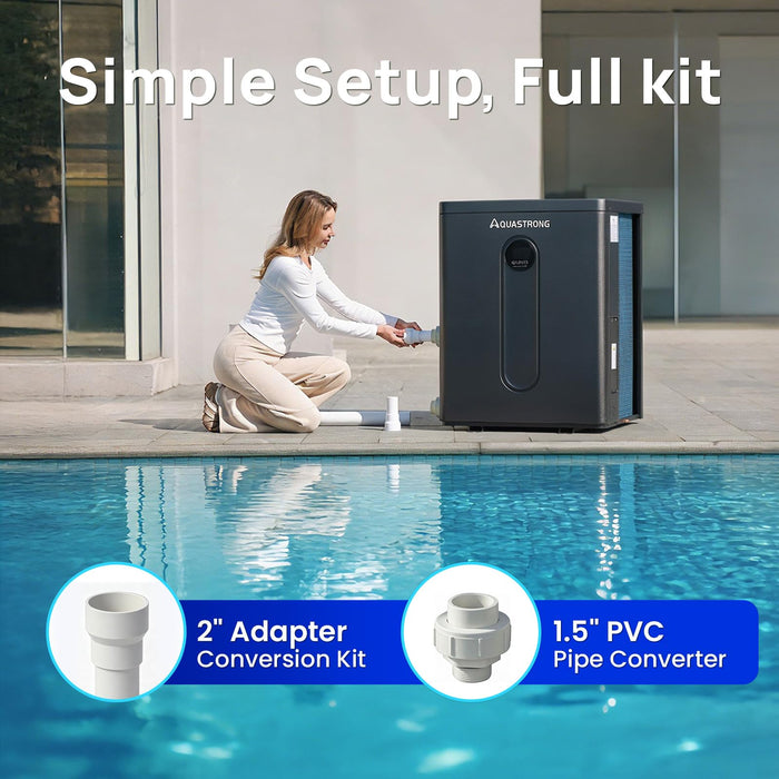 HEX075TOP 80,000 BTU Top Discharge Heat Pump For 21,000 Gallons Pools 220V - Aquastrong