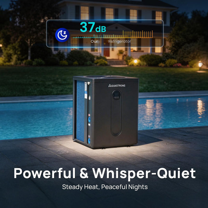 HEX110TOP 110,000 BTU Top Discharge Heat Pump For 32,000 Gallons Pools 220V - Aquastrong