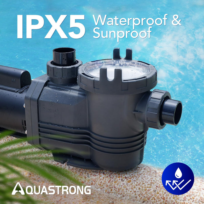PSPN300 3 HP 220V Single Speed with Pure Copper Motor, 10032GPH - Aquastrong