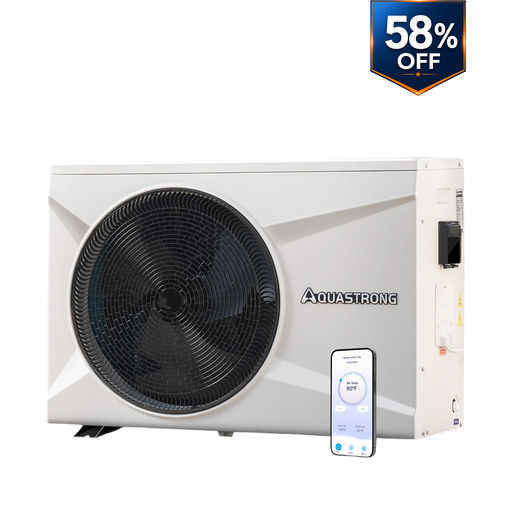 PRO Heat Pumps, Up to 100,000 BTU Inverter, for Pools up to 26,000 Gallons, 120V/220V - Aquastrong