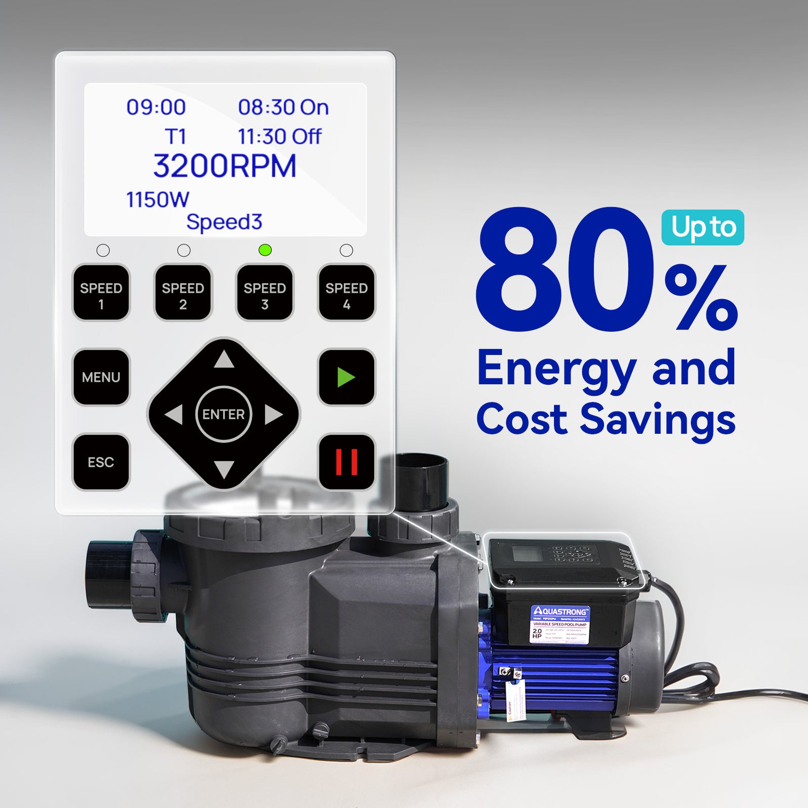 Variable Speed Pool Pumps, 1.5 HP to 3 HP, 8189GPH to 11359GPH, 220V ...